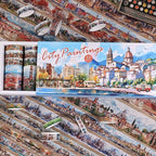 32 Rolls Vintage Washi Tape Set, European Cityscapes - Image 4