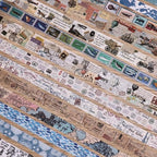 38 Rolls Vintage Washi Tape Set, Vintage Travel Stamp Map Scenery Art Letter - Image 6