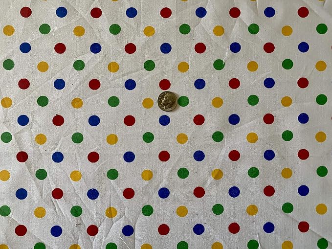 Valentina Textile inc Small Polka Dot Poly Cotton Multi-Colors 60" Wide - Image 2