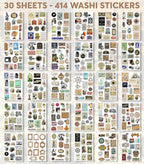 Fayware 411 Vintage Washi Stickers & 20 Scrapbook Papers Ephemera - Image 5