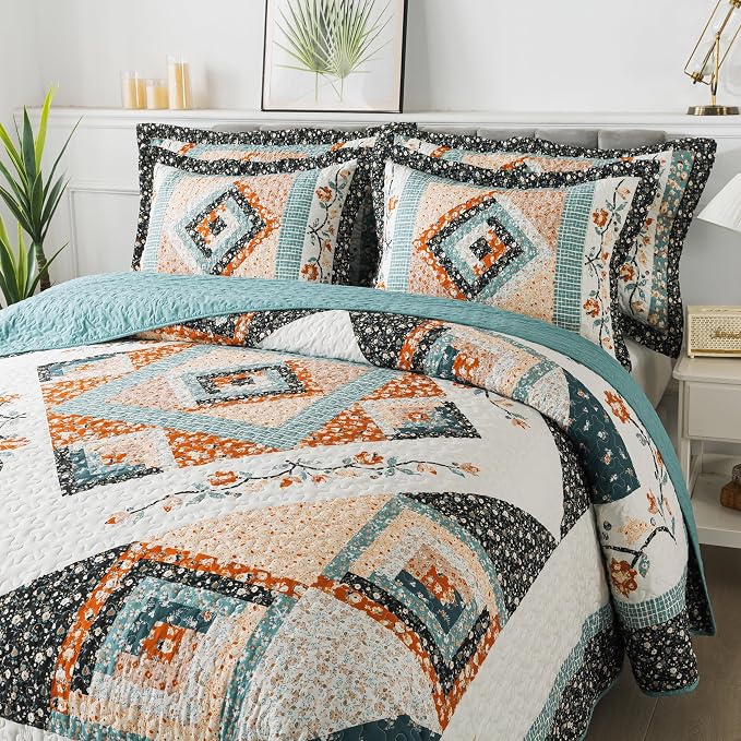 BEDIFANY Cotton King Size Quilt Sets, Lightweight King Quilt Bedding Set Garden - Image 7