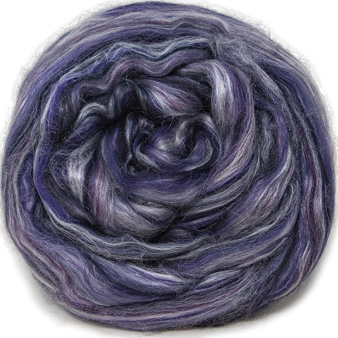 Silk Merino Fiber for Spinning. Super Soft Combed Top Wool Roving for Hand by LivingDreamsYarn