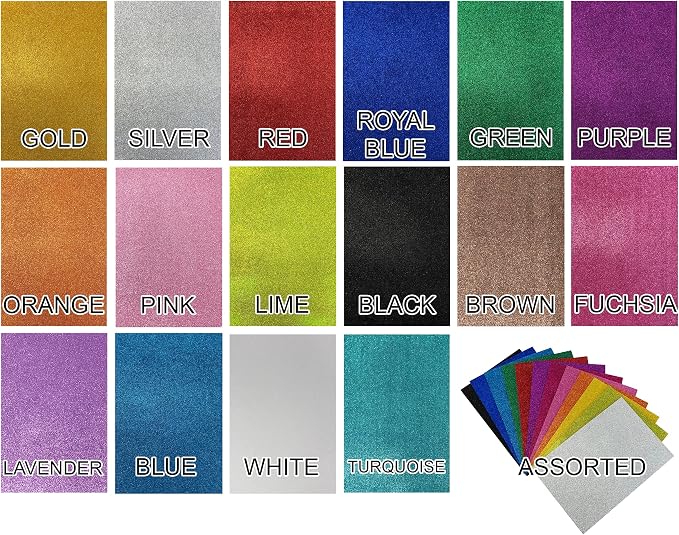 Allgala X-Large Self-Adhesive Glitter EVA Foam Sheets 12 Pack 12x16 inch Paper - Image 3
