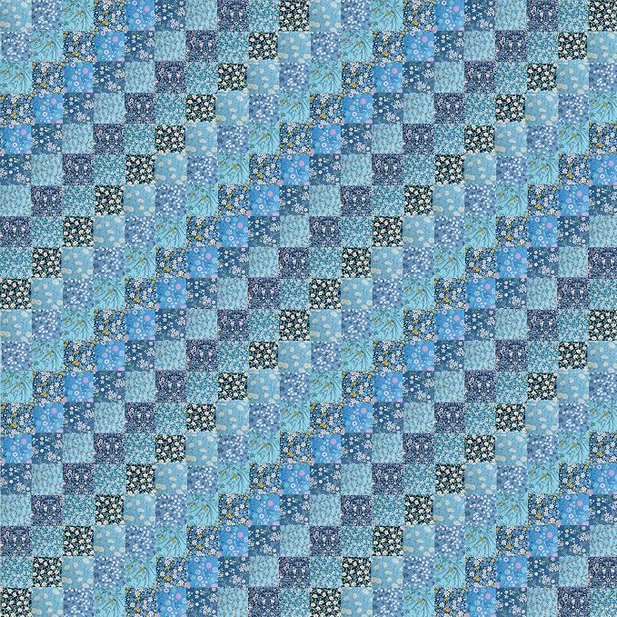 HANPATQUI 50PCS 8 x 8 inch Blue Printed 100% Cotton Fat Quarters Fabric - Image 3