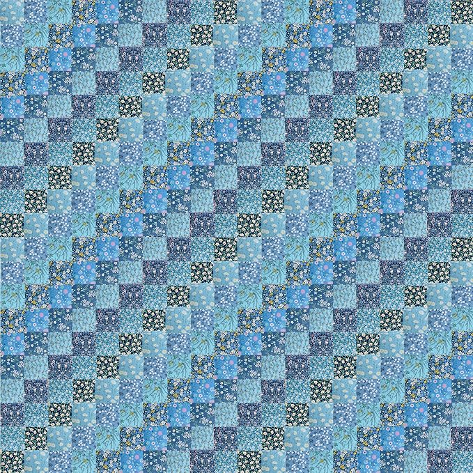 HANPATQUI 50PCS 12 x 12 inch Blue Printed 100% Cotton Fat Quarters Fabric - Image 3