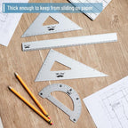 Mr. Pen- Metal Geometry Kit, 4 Pack, 45° & 30°/60° Set Squares | 6" Protractor - Image 6