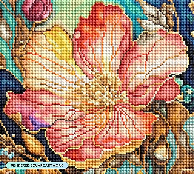DIAMOND ART CLUB Whispers in Coral & Gold Diamond Painting Kit, Fun DIY Crafts - Image 2
