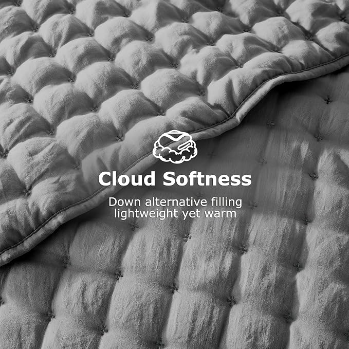 WDCOZY Dark Grey Twin Size Quilt Bedding Sets - Image 4