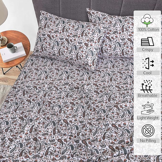 RUVANTI 100% Cotton Sheets – Split King Size Percale Bedding, Cooling & - Image 2