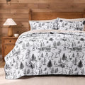 PPOLCA Rustic Queen Quilt Bedding Set, Christmas Lightweight Reversible Cabin by PPOLCA