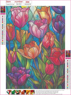 Naykow 5D DIY Diamond Art Kit for Adults, Stained Glass Flower Paint by Numbers - Image 2