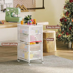 4-Drawer Rolling Storage Cart, Utility Cart - Image 7
