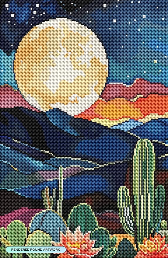DIAMOND ART CLUB Night in New Mexico Diamond Painting Kit, Fun DIY Crafts - Image 2