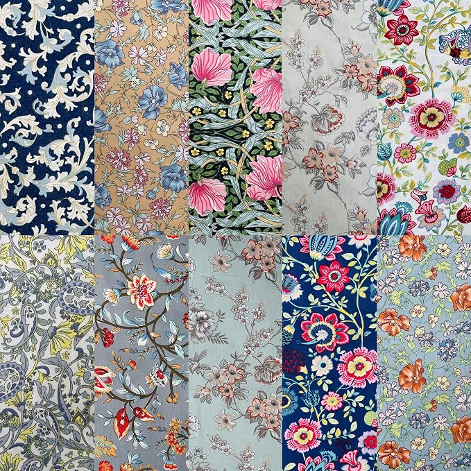 HANPATQUI 50PCS 5 x 5 inch 100% Cotton Fat Quarters Fabric - Image 2