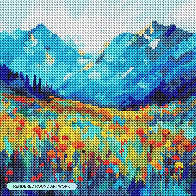 DIAMOND ART CLUB Blooming Meadow Diamond Painting Kit, Fun DIY Crafts - Image 2
