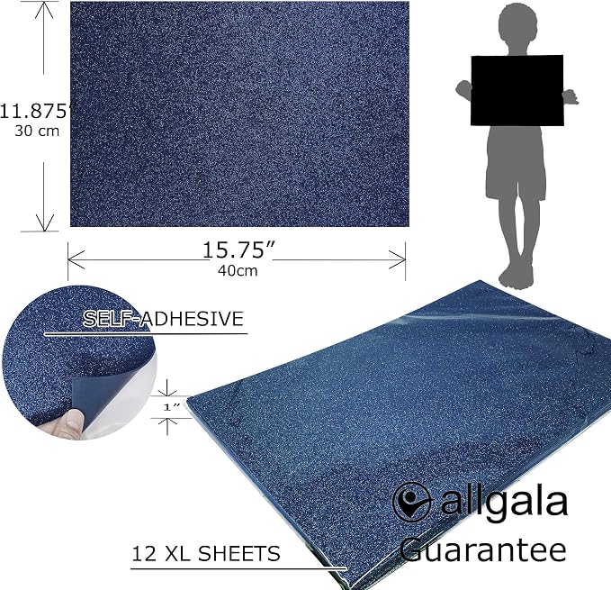 Allgala X-Large Self-Adhesive Glitter EVA Foam Sheets 12 Pack 12x16 inch Paper - Image 2
