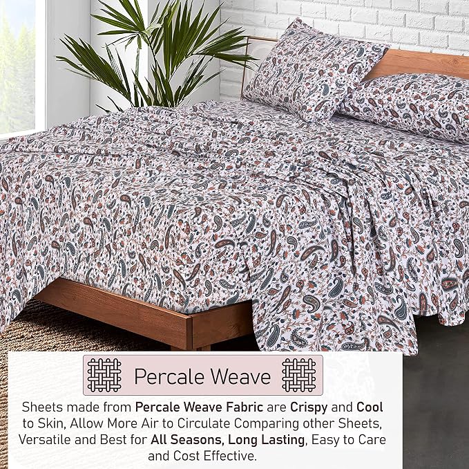 RUVANTI 100% Cotton Sheets – Twin XL Size Percale Bedding, Cooling & Breathable - Image 3