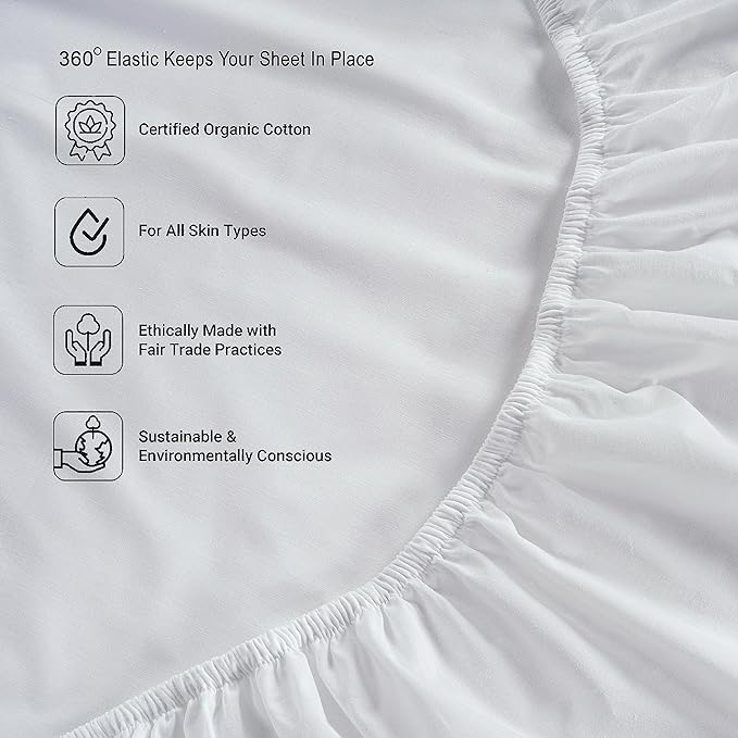 LANE LINEN 100% Organic Cotton King Sheet Set, Breathable Bedding Sheet & - Image 6
