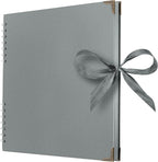 Bstorify Square Scrapbook Photo Albums 80 Pages Grey Thick Paper, Ribbon Closure by Bstorify