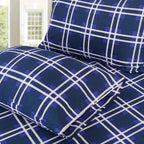 Elegant Comfort Luxury Soft Bed Sheets Plaid Pattern - Image 5