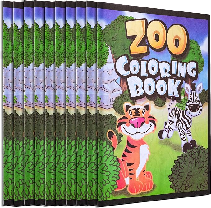 18Pcs Zoo Animal Coloring Books Bulk by Bedwina