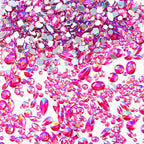 1200Pcs Crystal Gems for Crafts Mix Sizes Flatback Rhinestone Acrylic AB by Jyukan