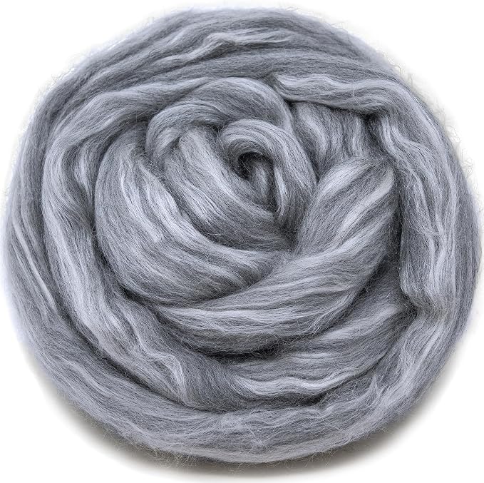 Silk Merino Fiber for Spinning. Super Soft Combed Top Wool Roving for Hand by LivingDreamsYarn