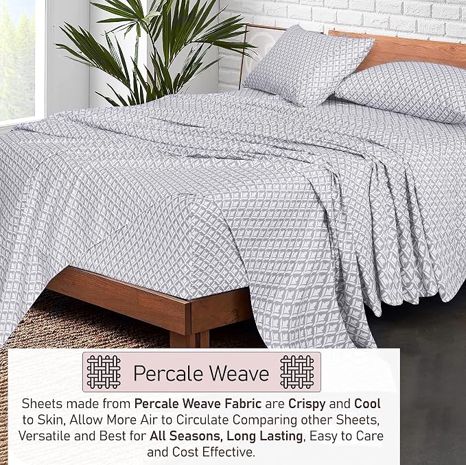 RUVANTI 100% Cotton Sheets – Full Size Percale Bedding, Cooling & Breathable - Image 3