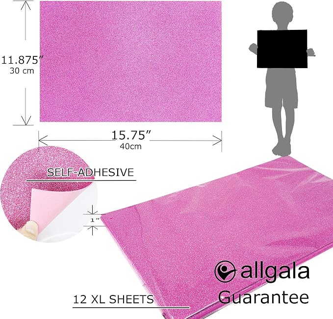 Allgala X-Large Self-Adhesive EVA Foam Sheets 12 Pack 12x16 inch Paper Sheets- - Image 2
