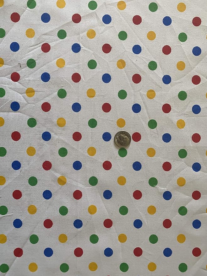 Valentina Textile inc Small Polka Dot Poly Cotton Multi-Colors 60" Wide by VALENTINATEXTILEINC