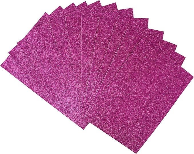 Allgala 12 Pack Glitter EVA Foam Paper 8 x 12 inch Sheets-Fuchsia-Perfect - Image 3