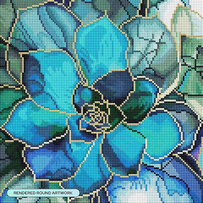 DIAMOND ART CLUB Shimmering Succulents Diamond Painting Kit, Fun DIY Crafts - Image 2