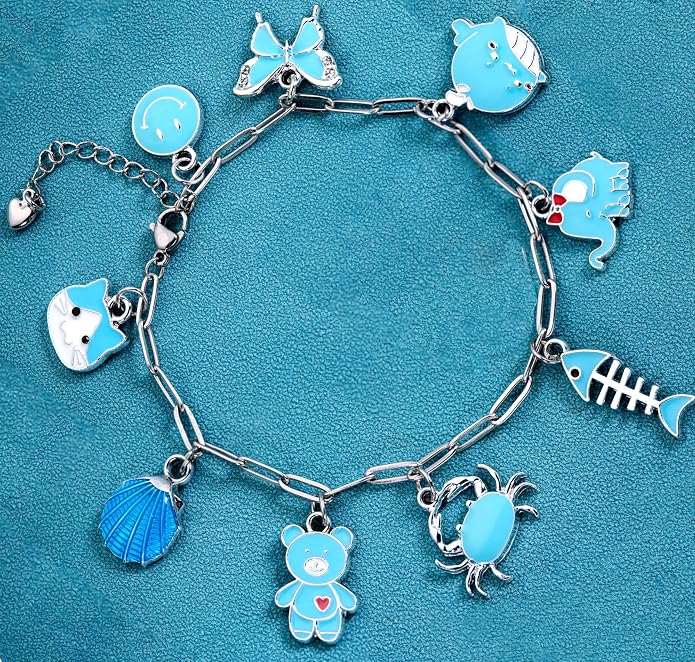 Silver-Tone Enamel Charms Set for DIY Jewelry Making - Image 6