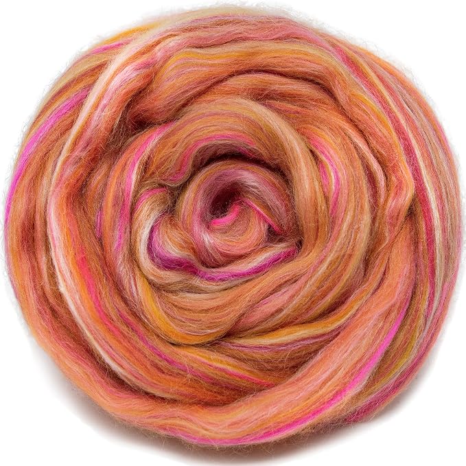 Silk Merino Fiber for Spinning. Super Soft Combed Top Wool Roving for Hand by LivingDreamsYarn