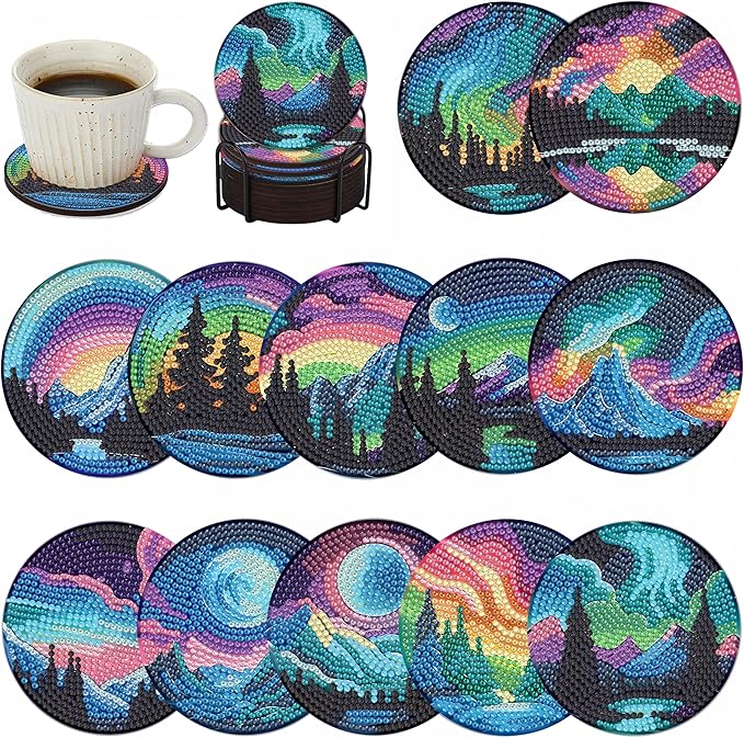 Bulerrylulu 12 Pcs Landscape Diamond Painting Coasters Kits by Bulerrylulu