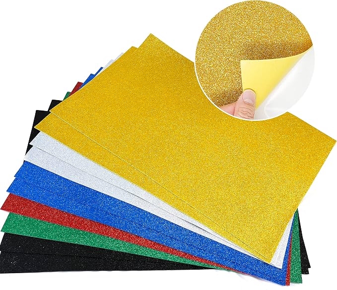 Allgala Jumbo Self-Adhesive Glitter EVA Foam Sheets 10 Pack 16x24 inch Paper - Image 3