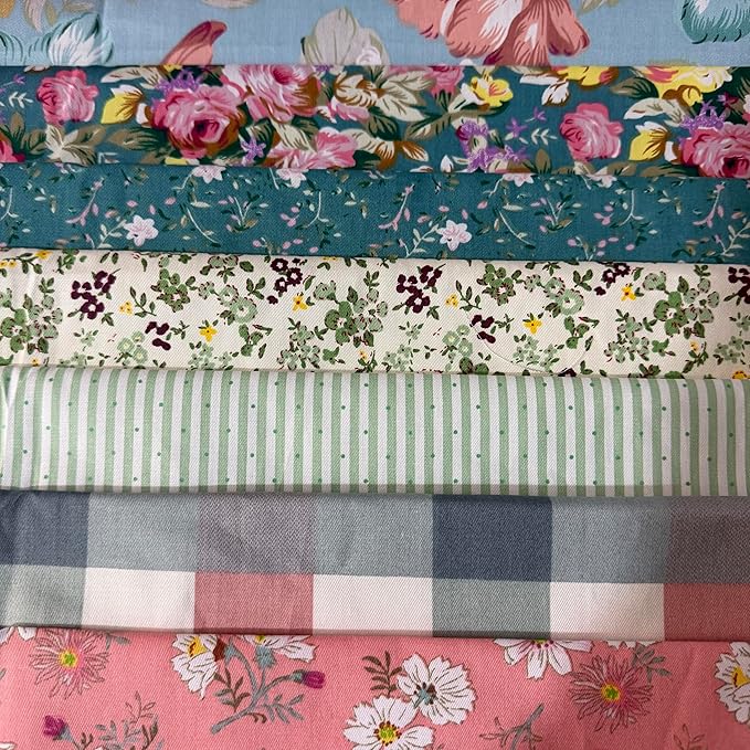 9.8" x 9.8" Cotton Fabric DIY Making Supplies Quilting Patchwork Fabric Fat by Antetek
