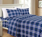 Elegant Comfort Luxury Soft Bed Sheets Plaid Pattern - Image 2