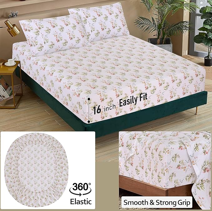 RUVANTI 100% Cotton Sheets – Twin XL Size Percale Bedding, Cooling & Breathable - Image 5