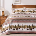 PPOLCA Cabin Queen Quilt Bedding Set, Christmas Lightweight Reversible Rustic by PPOLCA