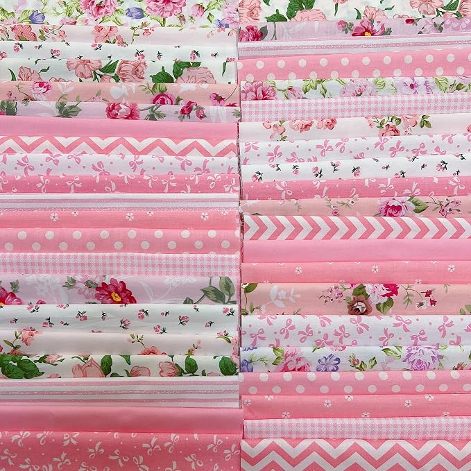 7PCS 25x 25 cm Quilting Fat Quarters Fabric Bundles, by Unknown