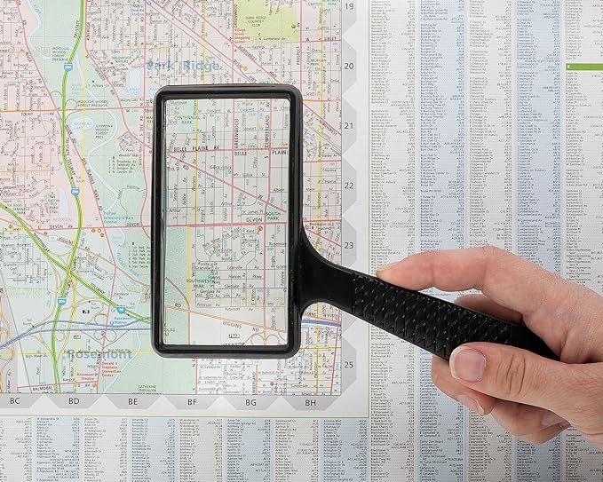 Jumbo Rectangular Handheld Magnifying Glass – Scratch Resistant Glass Lens - Image 3