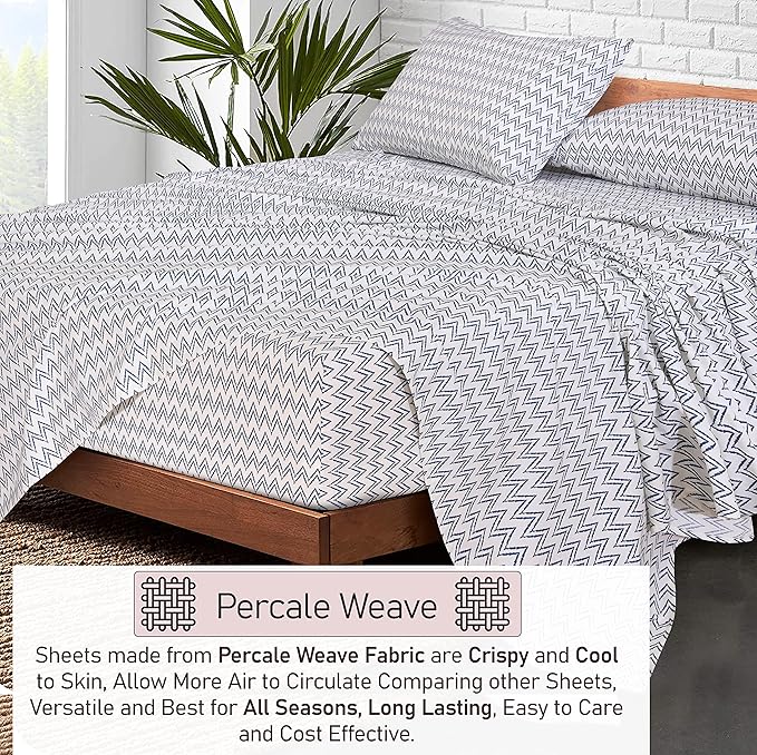 RUVANTI 100% Cotton Sheets – Twin Size Percale Bedding, Cooling & Breathable - Image 3