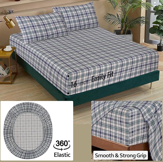 RUVANTI 100% Cotton Sheets – Twin XL Size Percale Bedding, Cooling & Breathable - Image 6