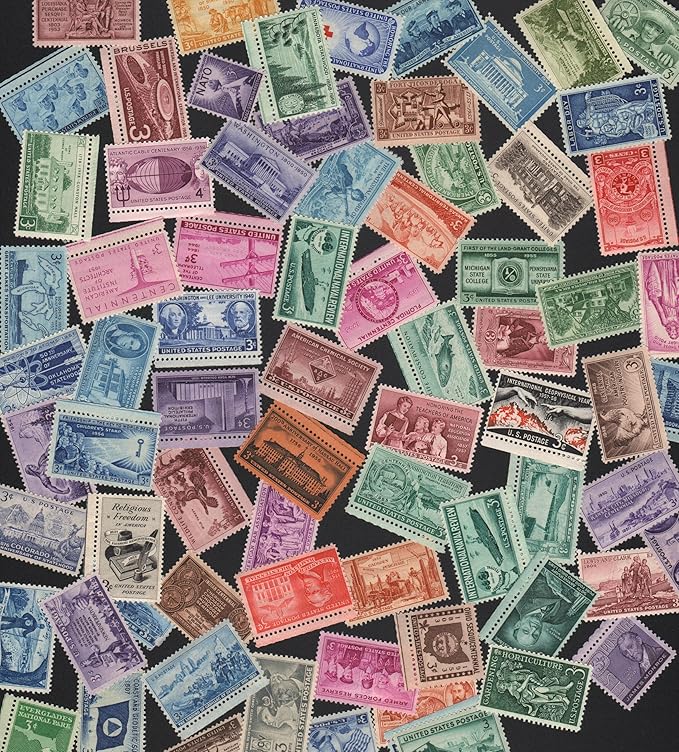 Stamp Collecting! Big lot of 75 Vintage US Postage Stamps by Unknown