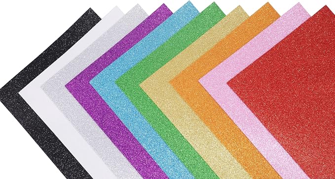 OISAKLD 10 Pack Glitter EVA Foam 9x12 inch Color EVA Craft Foam EVA Foam Sheets - Image 3