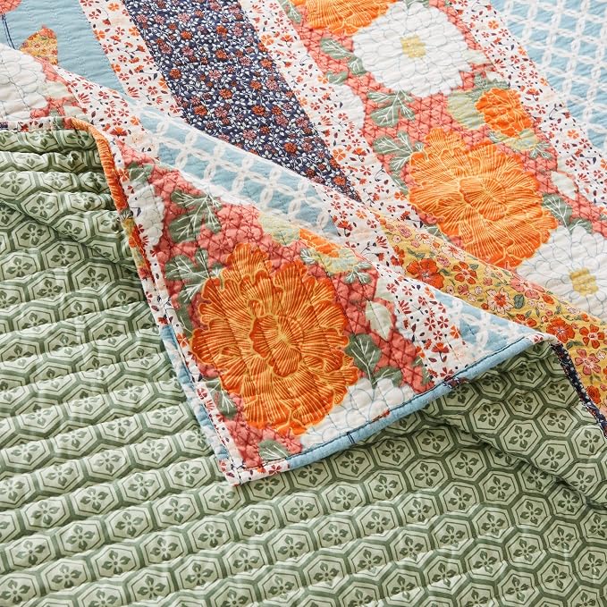 Greenland Home Carlie Modern Floral Reversible Quilt Set, 3-Piece King - Image 4
