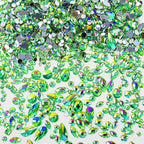 1200Pcs Crystal Gems for Crafts Mix Sizes Flatback Rhinestone Acrylic AB by Jyukan
