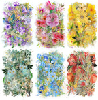 240Pcs Gilt Flower Stickers for Scrapbooking, Self-Adhesive Floral Stickers by Weenkilly
