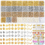 Funtopia Spacer Beads Bracelet Making Kit, Round Pearls and Lobster Clasps by Funtopia
